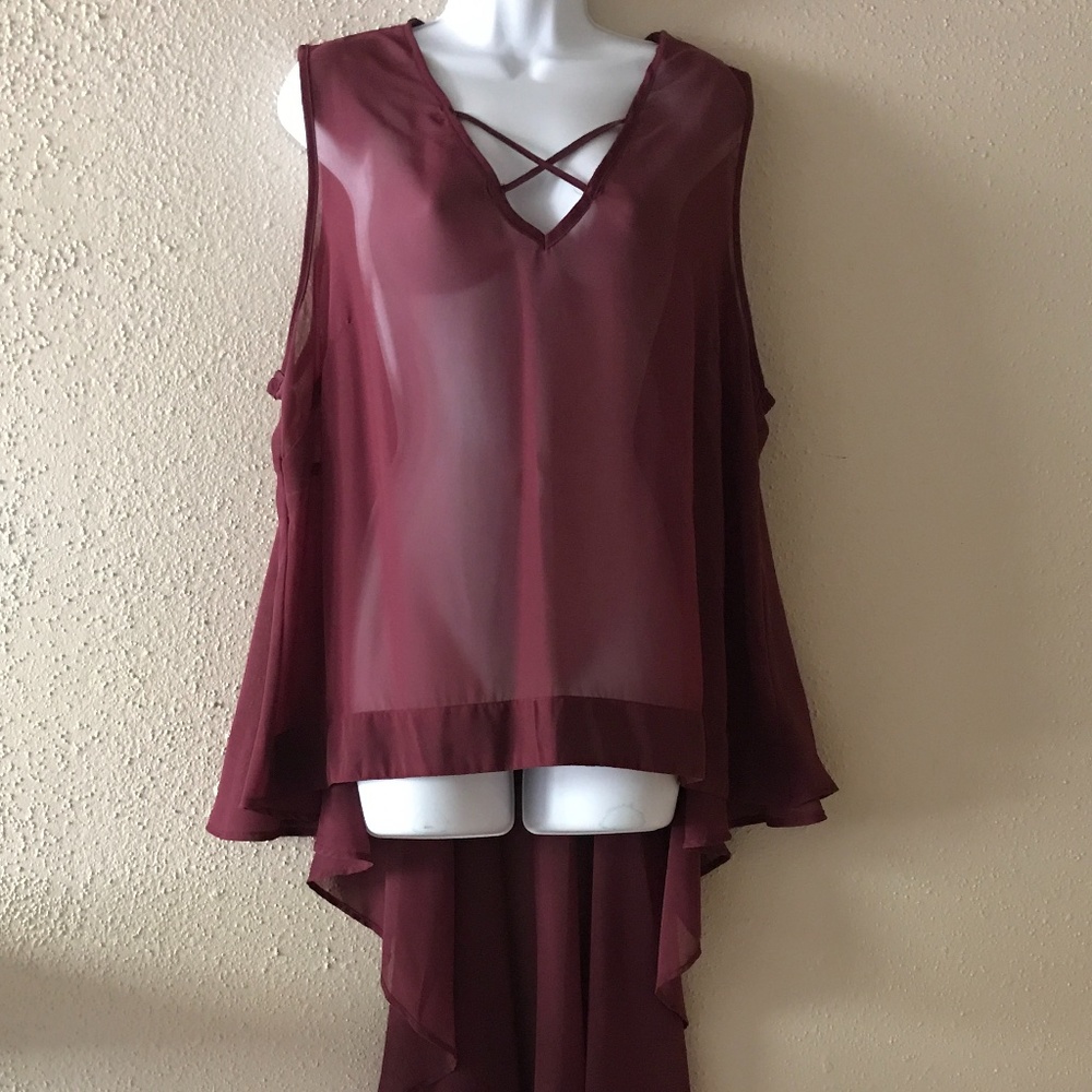 Size 2x Plus High Low Hem Top